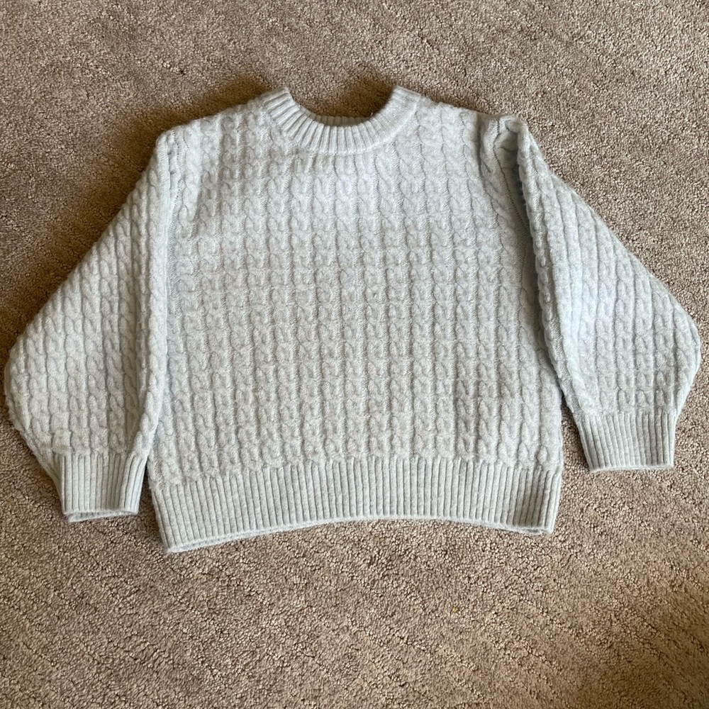 Zara baby blue Cable Knit Sweater